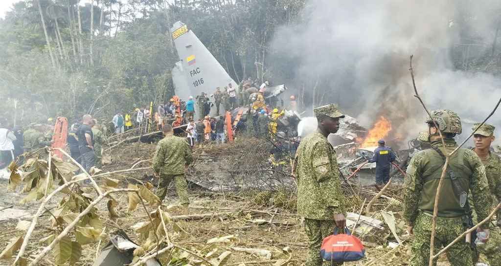 কলম্বিয়ায় উড্ডয়নের পর সামরিক বিমান বিধ্বস্ত, নিহত ৩৪
